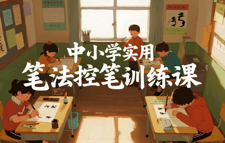 中小学硬笔书法控笔训练全套课程【16V/4.5GB】- 从入门到精通系统提升书写水平,教学视频网盘下载-